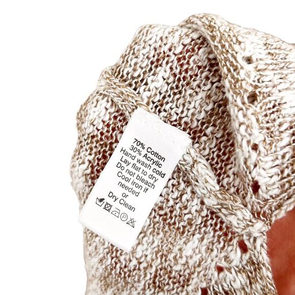 Lilla P Tan White Knit Sweater Sz XS - Picture 3 of 5